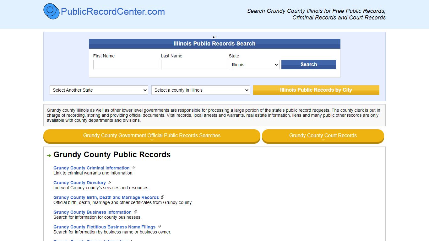 Grundy County Illinois Free Public Records - Court Records ...