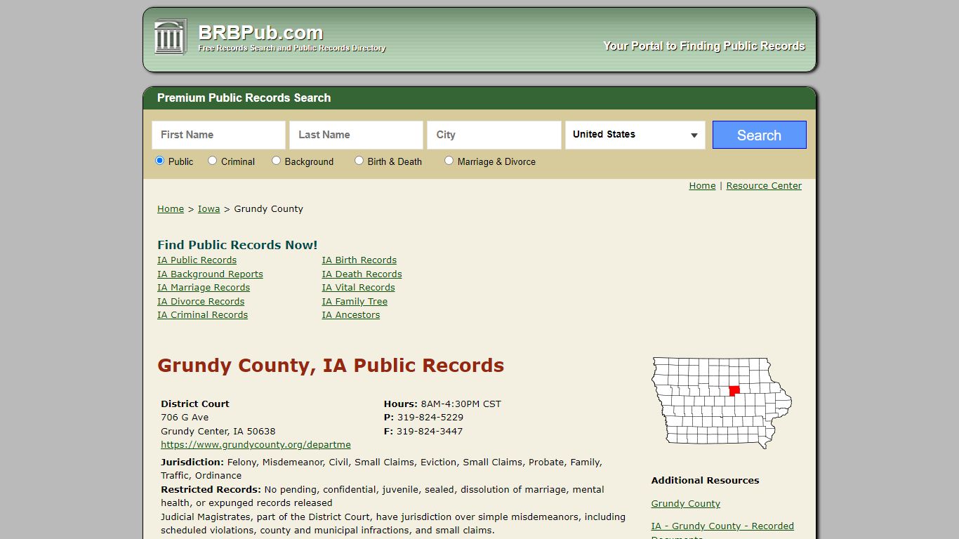 Grundy County Public Records | Search Iowa Government ...